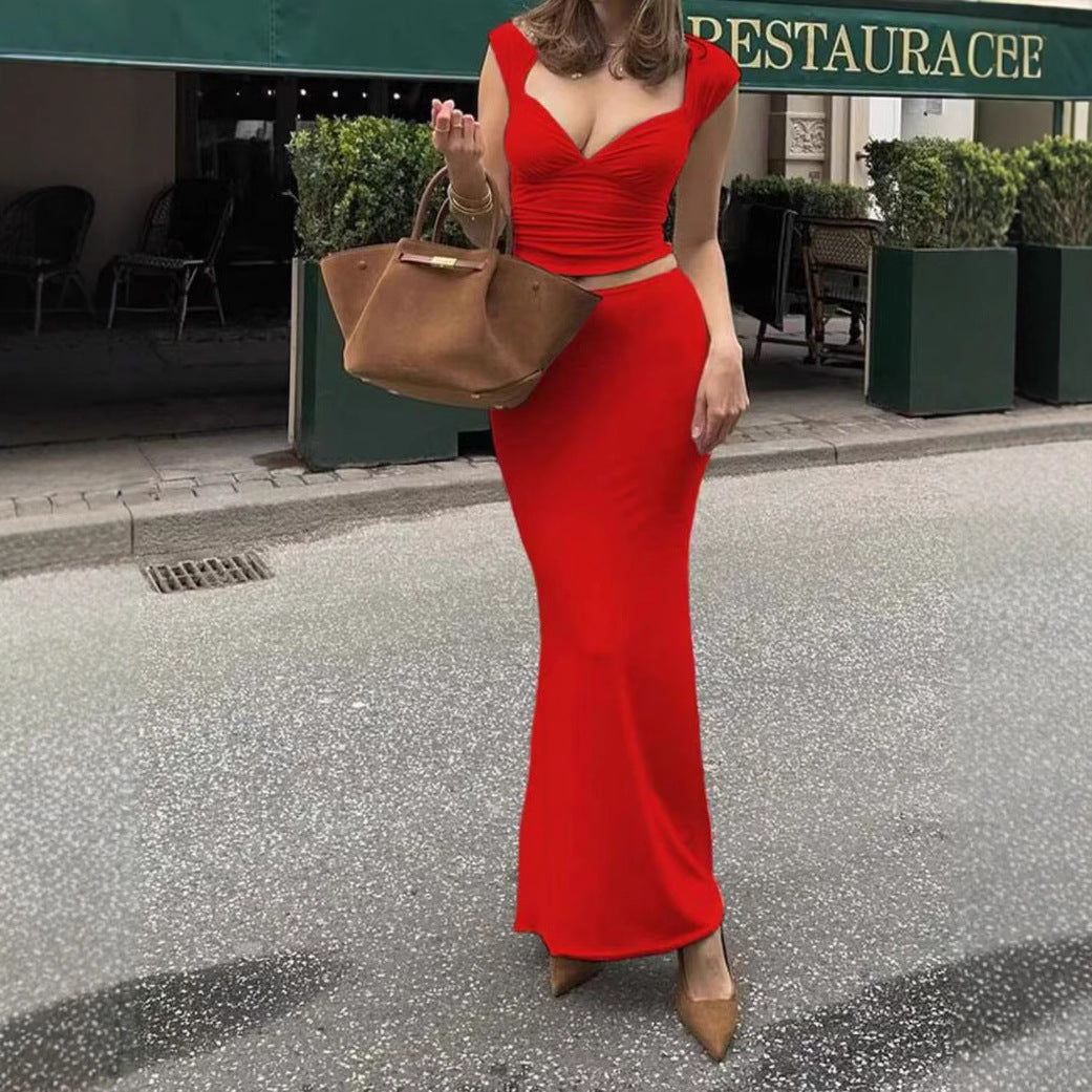 Damen Maxikleid mit elegantem Wickeldetail Drune