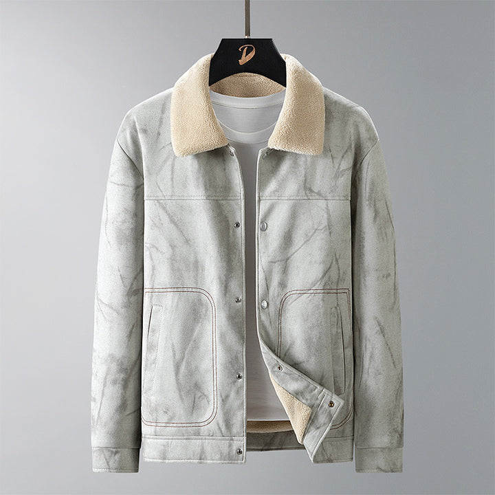 Herren Wendejacke aus Kunstleder mit Kuschelfutter Drune