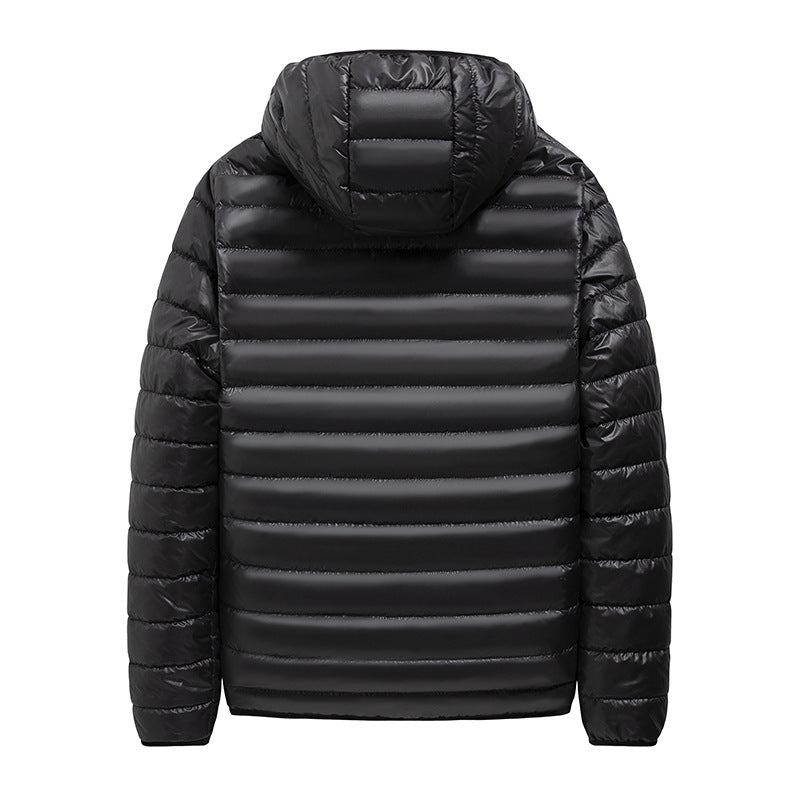 Herren Packbare Minimalistische Stepp-Kapuzenjacke mit wasserabweisender Außenlage & Thermofaser Drune