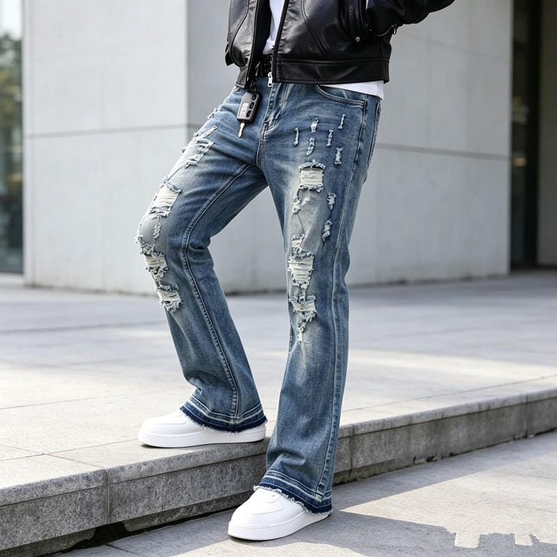 Herren Ripped Slim-Fit Jeans mit modischen Details Drune