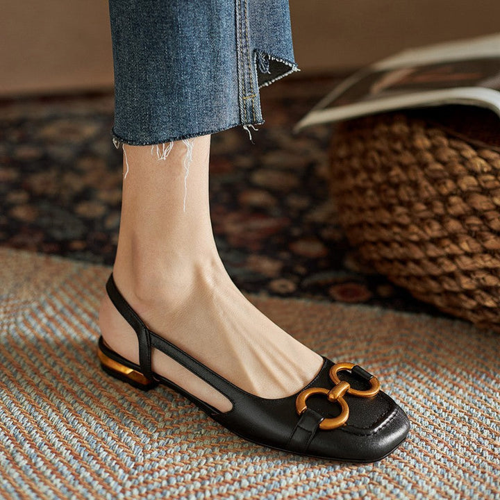 Damen Slingback Ballerinas mit eleganter Schnallen-Applikation Drune