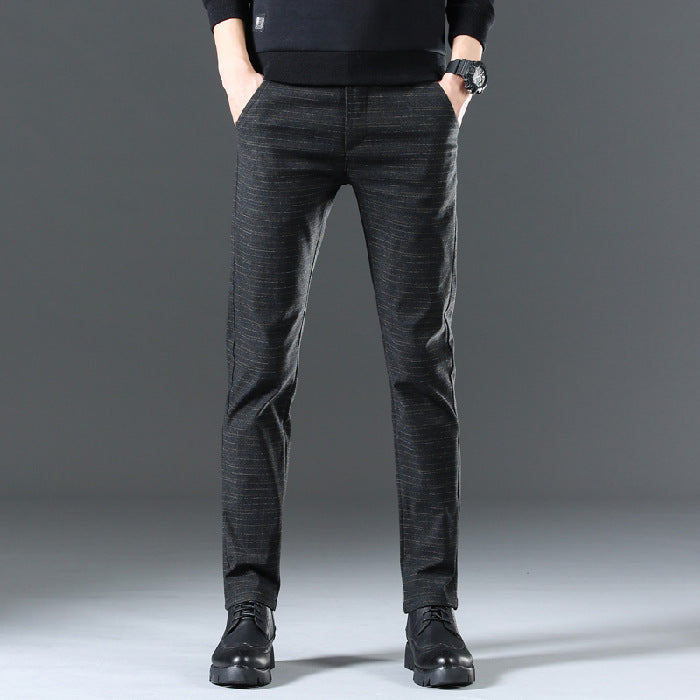 Herren moderne Chinohose mit elastischem Bund und seitlichen Taschen Drune