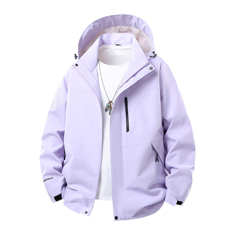 Herren Technische Softshell‑Regenjacke mit verschweißten Nähten, verstellbarer Kapuze und wasserabweisenden Reißverschlüssen Drune