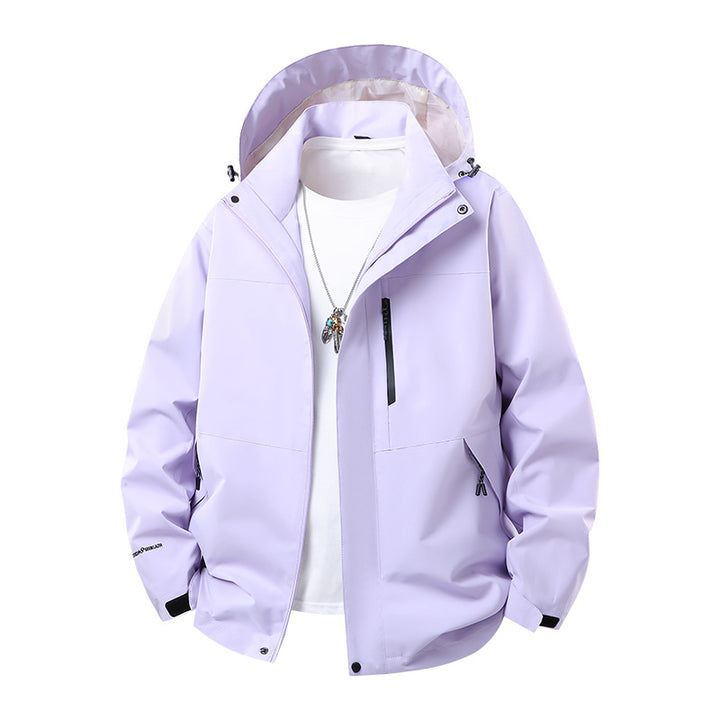 Herren Technische Softshell‑Regenjacke mit verschweißten Nähten, verstellbarer Kapuze und wasserabweisenden Reißverschlüssen Drune