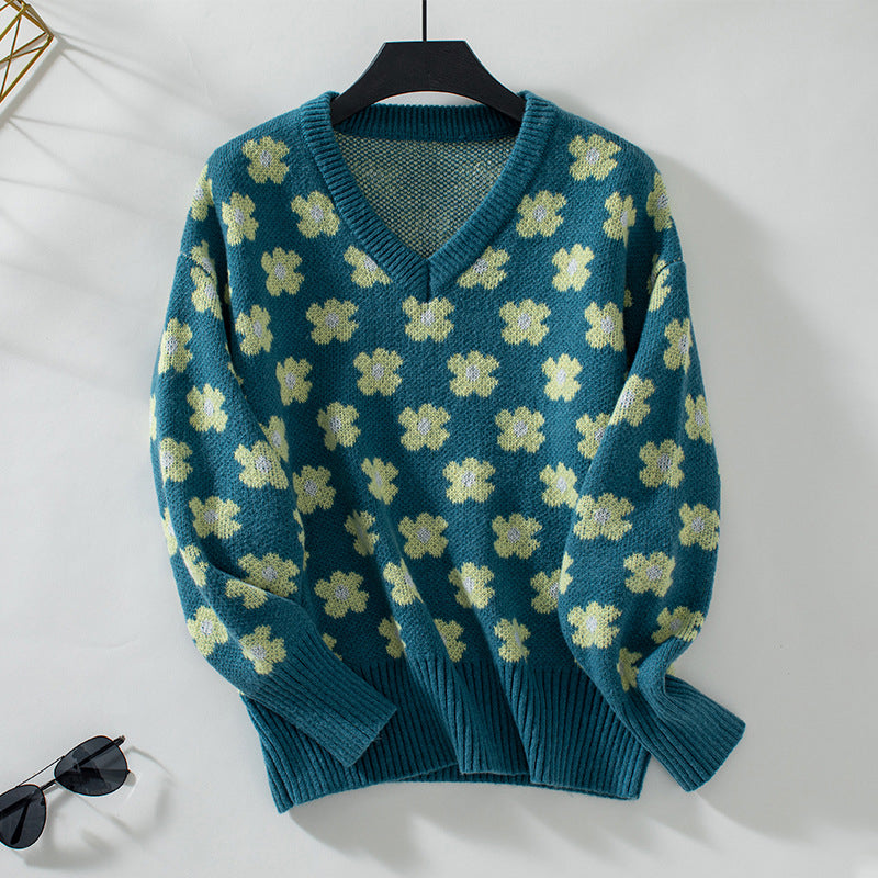 Drune | Strickpullover mit Blumenmuster