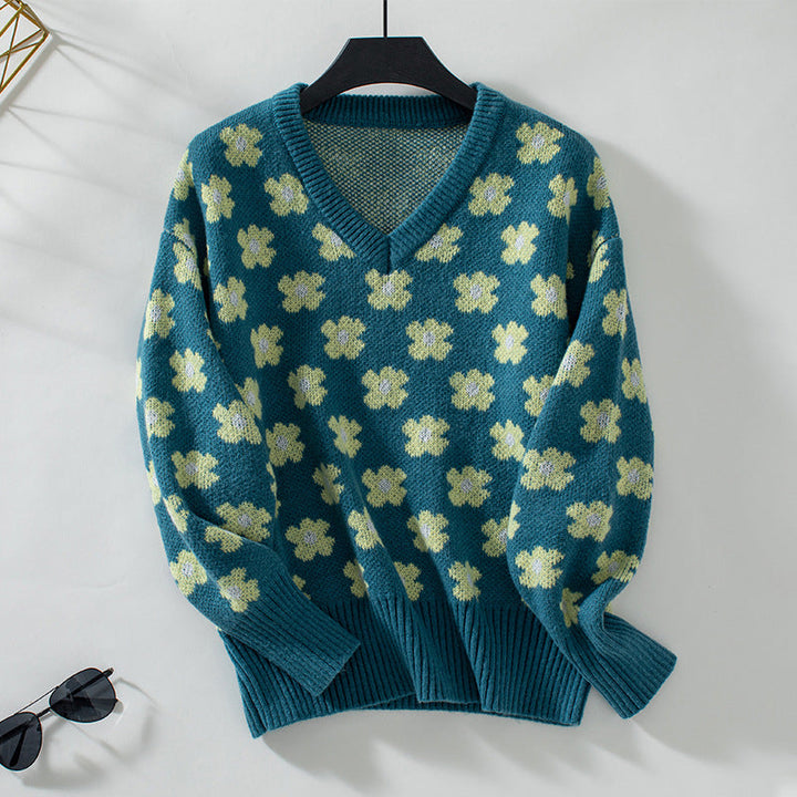 Drune | Strickpullover mit Blumenmuster