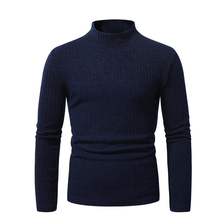 Herren Enganliegender Mockneck-Feinstrickpullover mit Rippstruktur und thermoregulierender Qualität Drune