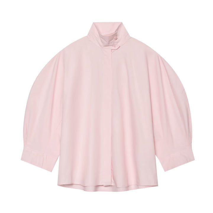 Damen Oversize-Bluse mit Stehkragen und Kimonoärmeln Drune