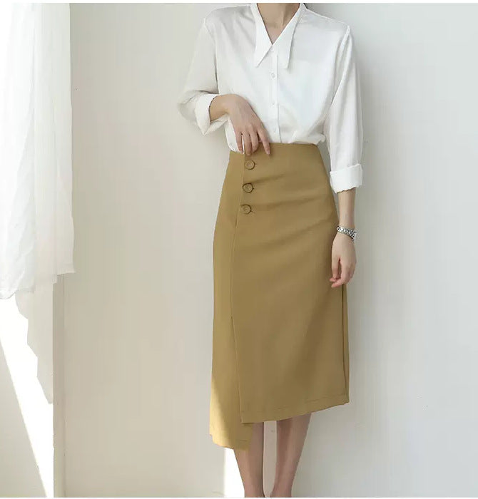 Damen Elegante Bleistiftrock mit asymmetrischem Schnitt Drune