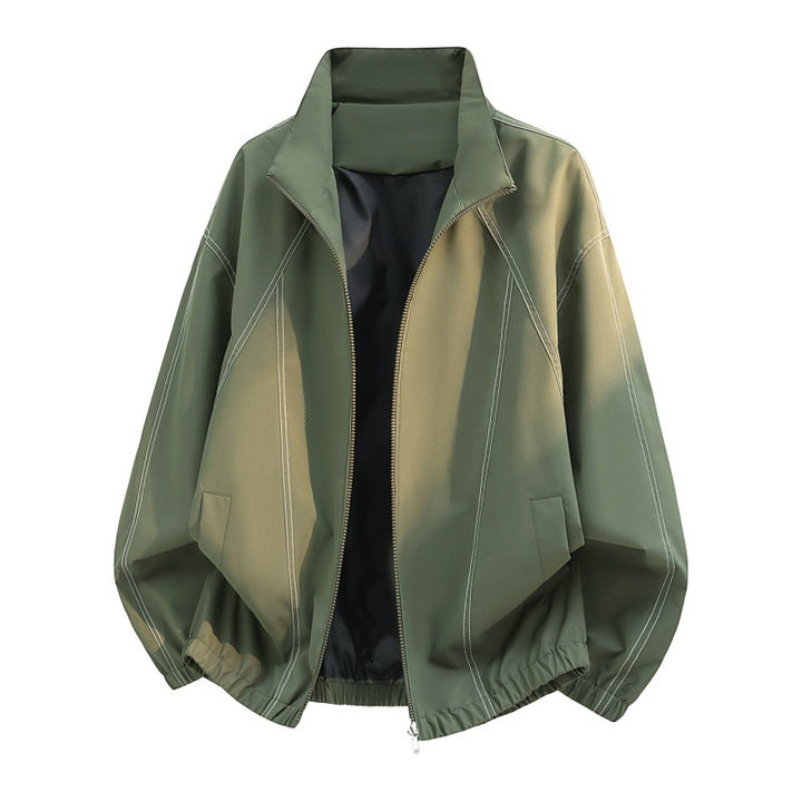 Herren oversized Leichtblouson mit Stehkragen, elastischem Saum und dekorativen Kontrastnähten Drune