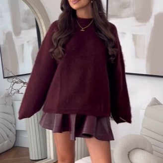 Damen Oversized Kuschel-Pullover mit lässigem Schnitt Drune