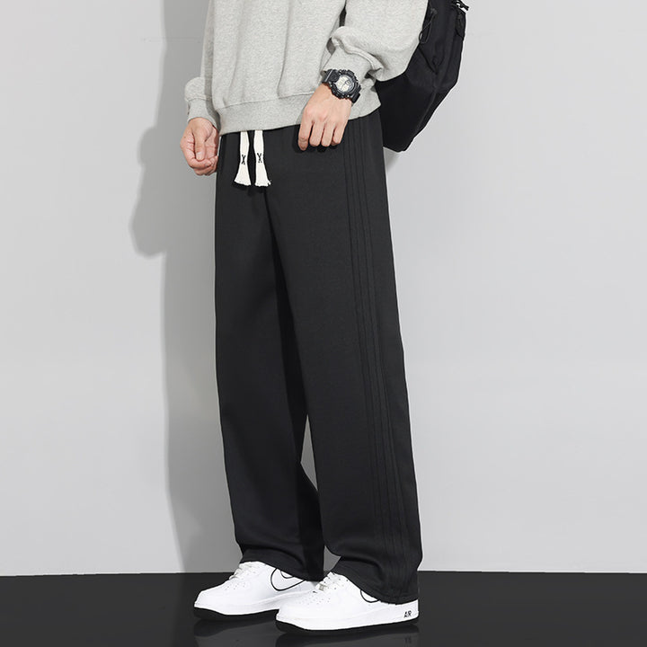 Herren Locker-weit geschnittene Lounge-Jogginghose mit Baumwoll-Fleece-Innenfutter und verstellbarem Kordelzug Drune