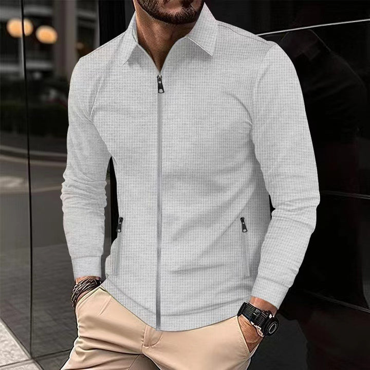 Herren modische Außenjacke mit funktionalen Reißverschlusstaschen und strukturiertem Obermaterial Drune