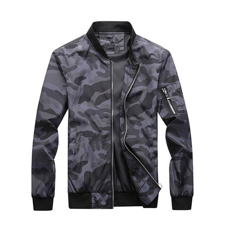 Herren Urbanes Camouflage‑Bomberblouson mit winddichter Nylon‑Schale und Ärmeltasche Drune