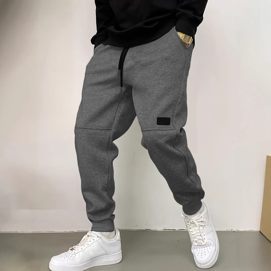 Herren lässige Jogginghose mit elastischem Bund und seitlichen Eingrifftaschen Drune