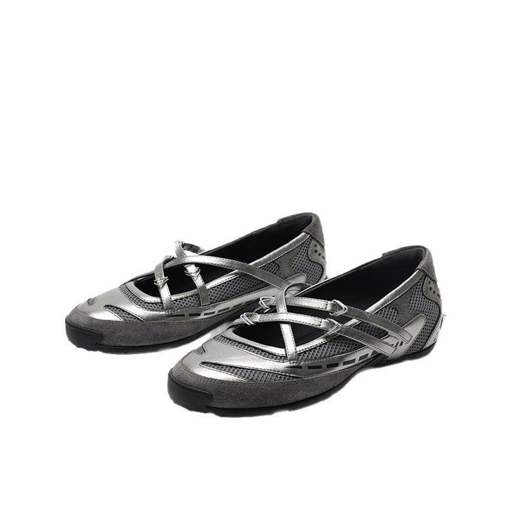 Damen Freizeit-Ballerinas mit atmungsaktivem Obermaterial und flexiblem Riemchen Drune