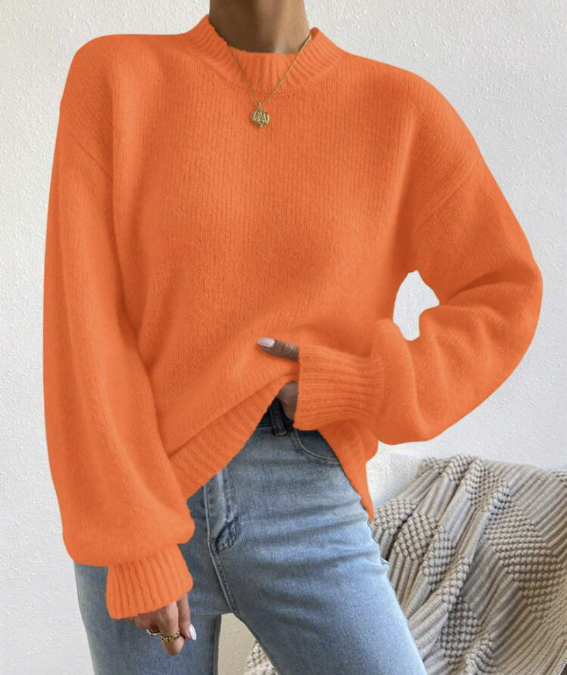 Damen Oversize Feinstrickpullover mit angedeutetem Mohair‑Effekt und verlängerten Rippbündchen Drune
