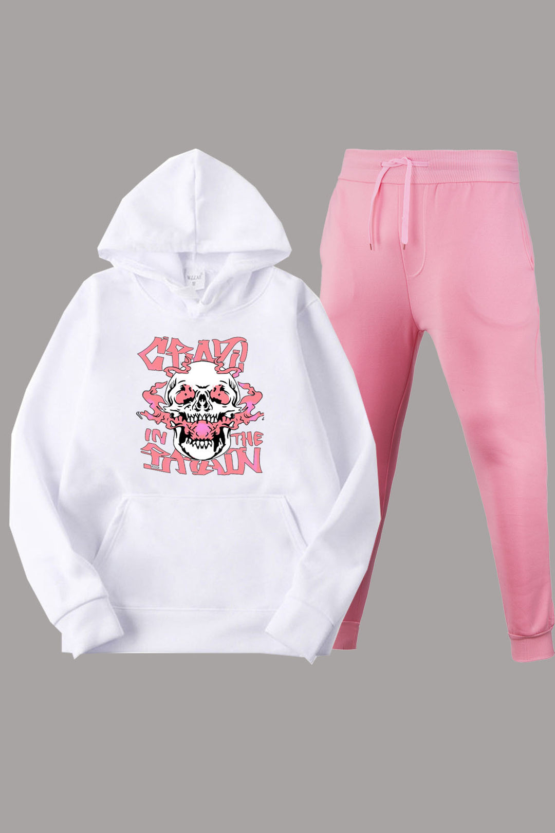 Damen sportliches Hoodie mit kreativen Grafiken und lässigen Jogginghosen Drune