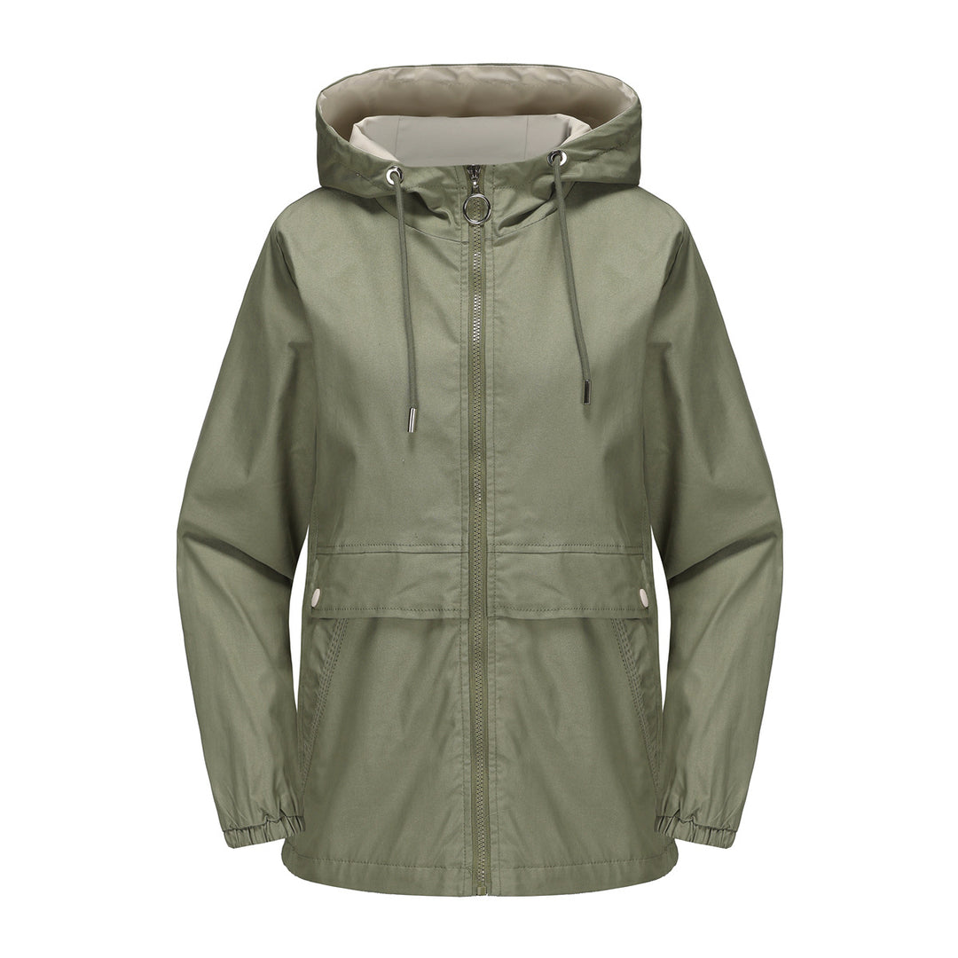 Damen nan leichter wasserabweisender Kapuzenparka mit Tunnelzug, Ringzipper und verdeckter Druckknopfleiste Drune