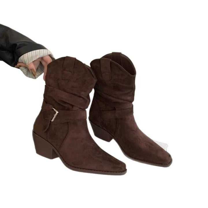 Damen Elegante und bequeme Western-Stiefel Drune