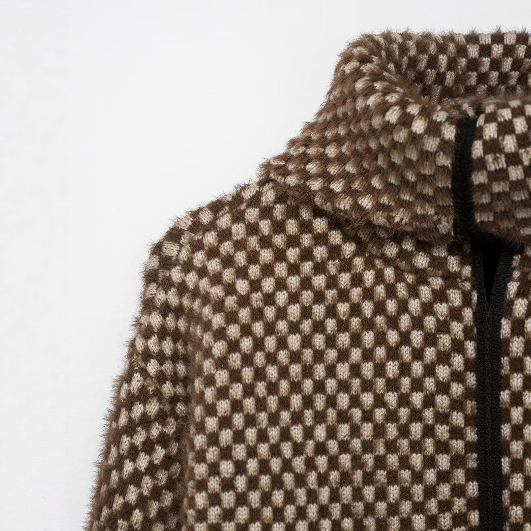 Damen modische Fleecejacke mit hohem Kragen und praktischen Taschen Drune