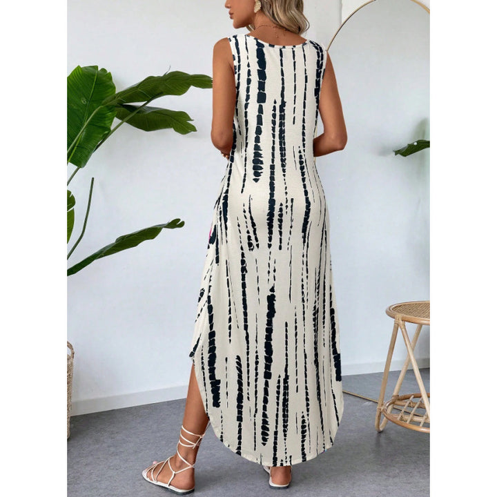 Damen Maxikleid mit seitlichen Taschen und modischem Streifenmuster Drune