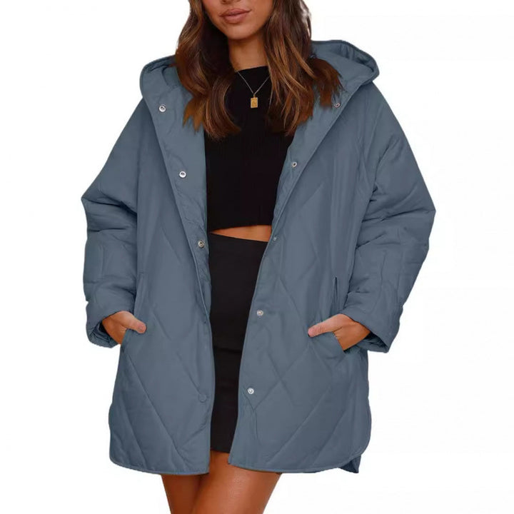 Damen warme Steppjacke mit Kapuze Drune