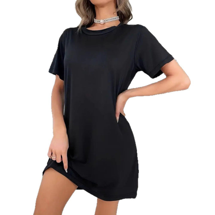 Damen T-Shirt-Kleid im lässigen Schnitt mit Rundhalsausschnitt Drune