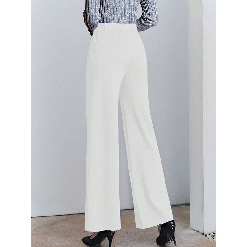Damen Hochtaillierte Palazzo-Hose mit seitlichen Falten Drune