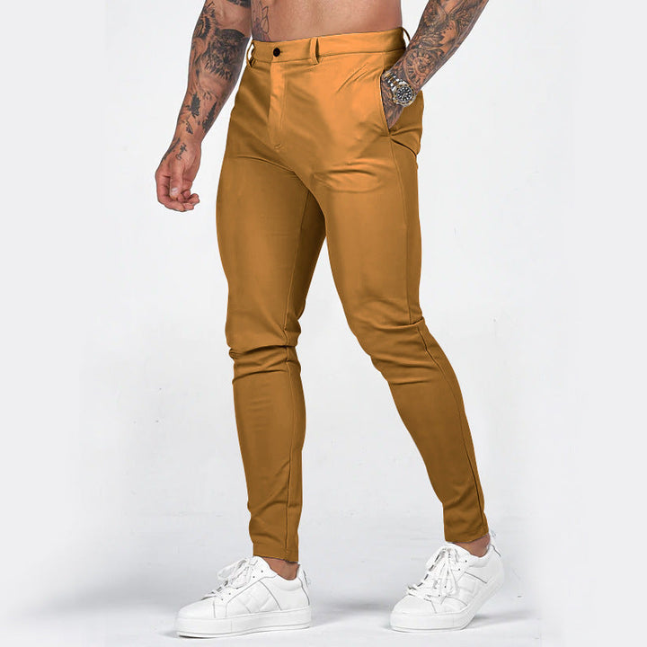 Herren elegante Slim-Fit Chinohose mit elastischem Bund und praktischen Taschen Drune