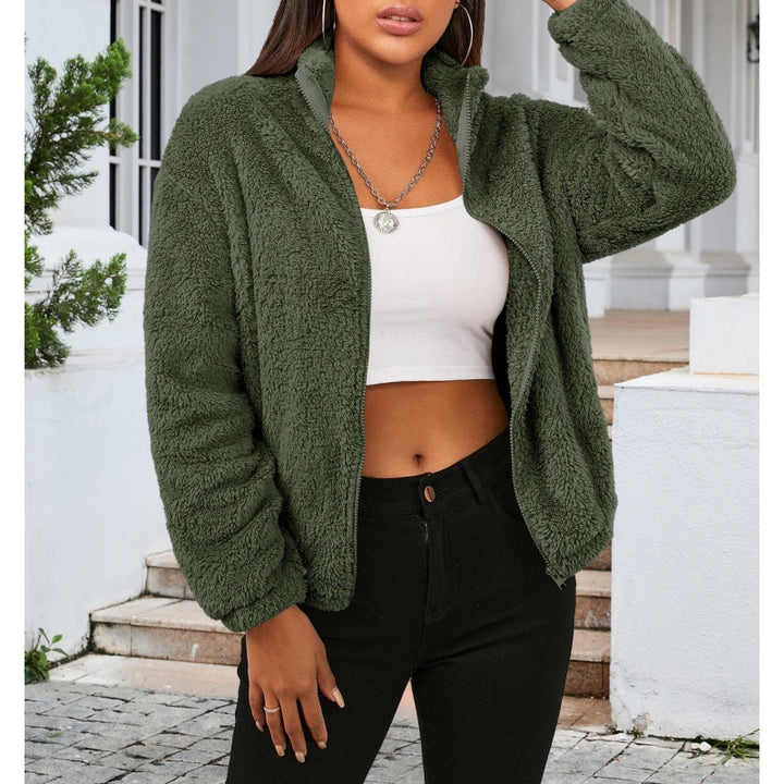 Damen Kuschelige Fleecejacke mit hohem Kragen und Reißverschluss Drune