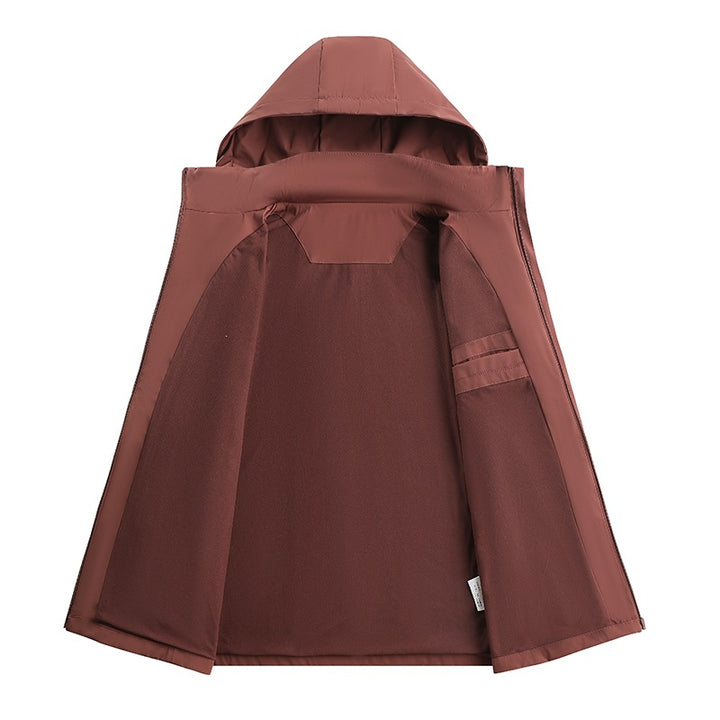 Herren Wasserabweisende Softshell-Jacke mit Kapuze nahtminimaler Optik & Brusttasche Drune