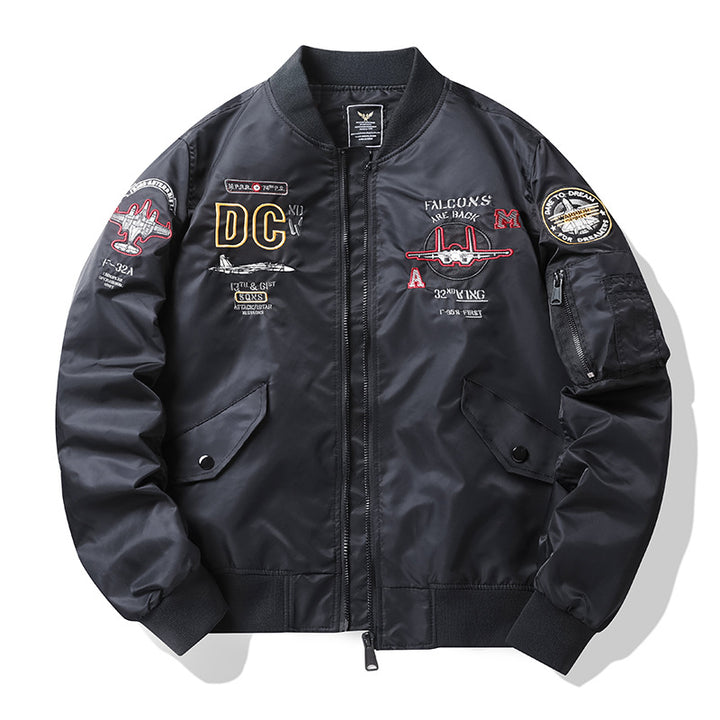 Herren Sportliche Bomberjacke mit einzigartigem Stickdesign Drune
