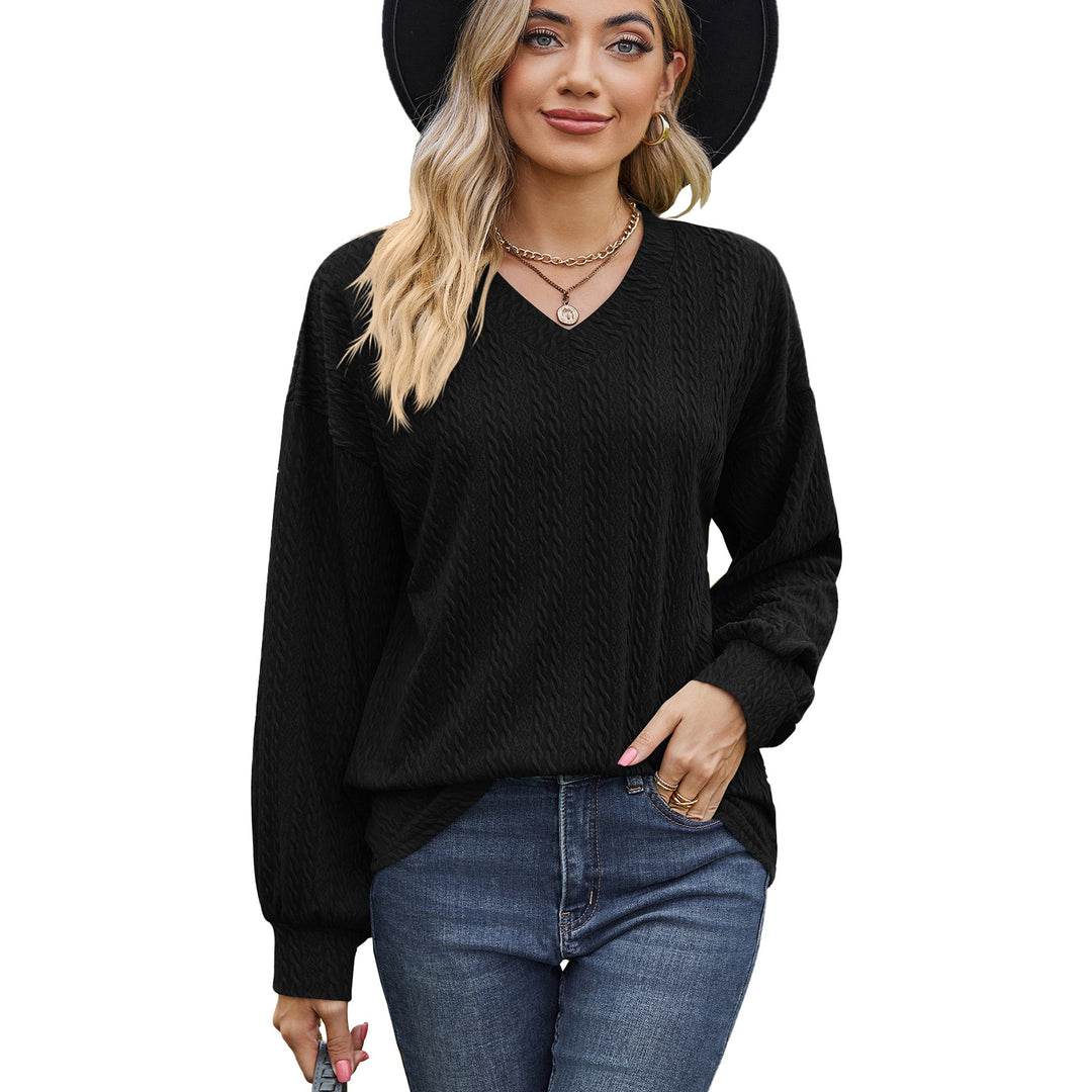 Damen Viskosepullover mit strukturiertem Kabelmuster und lässigem Schnitt Drune