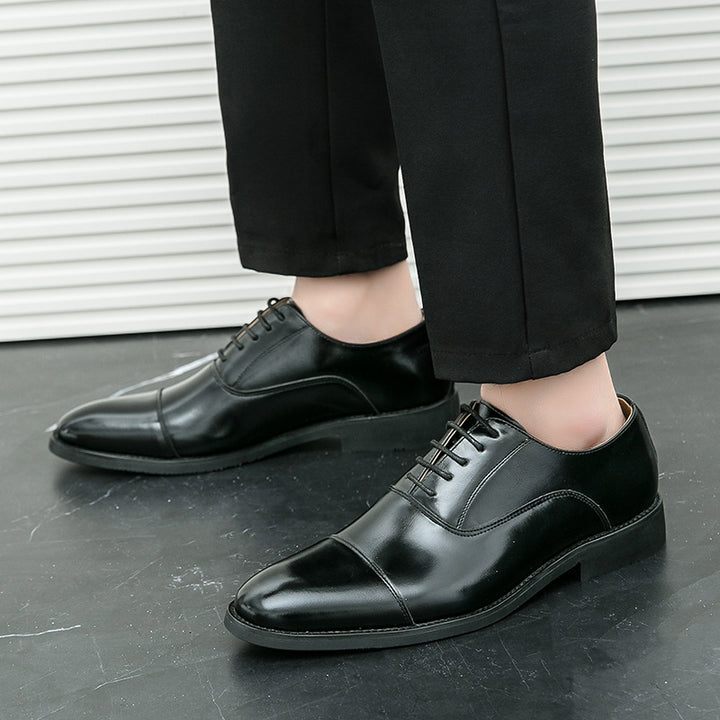 Herren klassische Oxford-Lederhalbschuhe mit Kappnaht, gepolstertem Lederfutter und rutschfester Gummisohle Drune