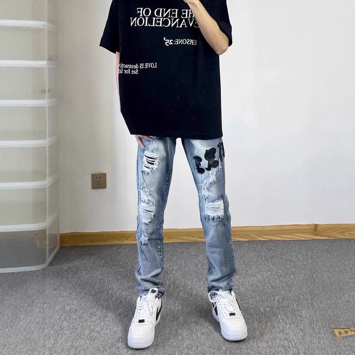 Herren Modische Ripped Jeans im Vintage-Stil Drune