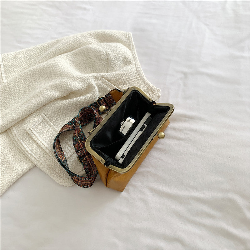 Damen Vintage-inspirierte Kiss Lock Clutch-Tasche Drune
