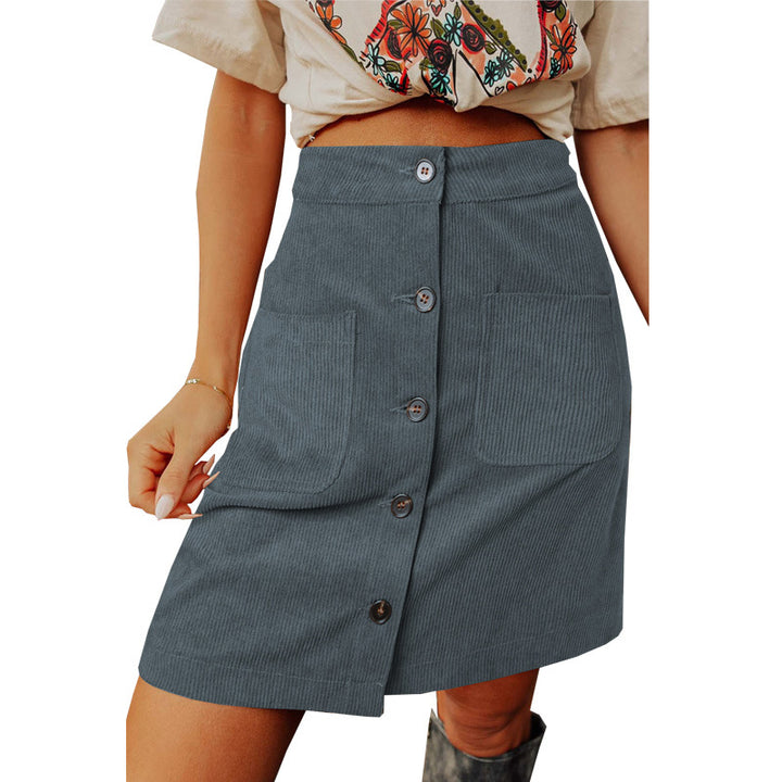Damen Cordrock mit Knopfdetails und praktischen Taschen Drune