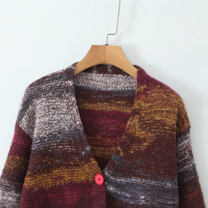 Damen Langärmliger Strickcardigan mit Fransen Drune