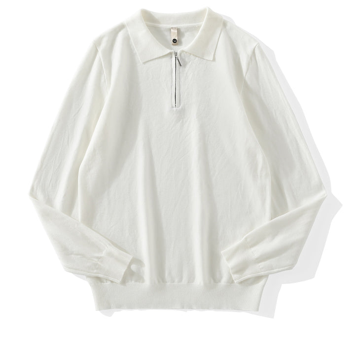 Herren Moderner Pullover mit Stehkragen und Reißverschluss Drune