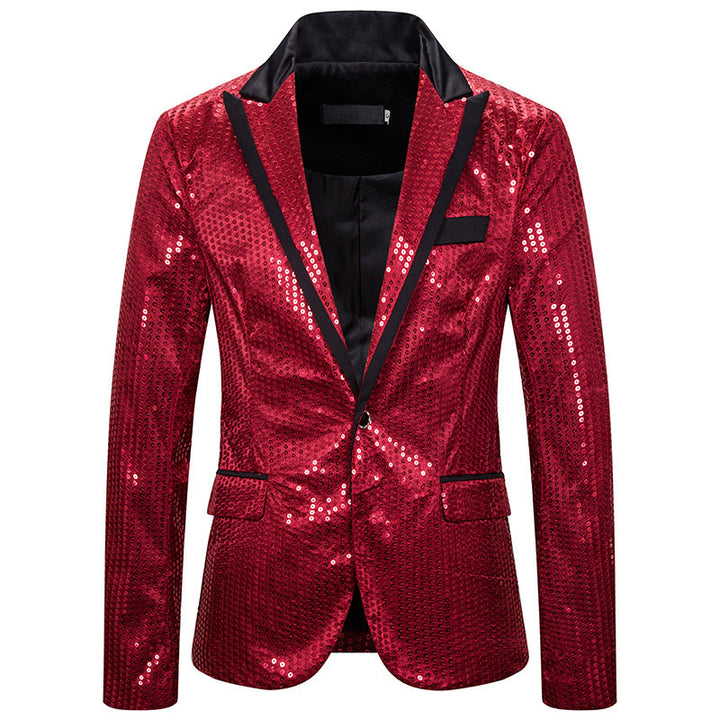 Herren eleganter Pailletten Blazer mit modernem Schnitt Drune