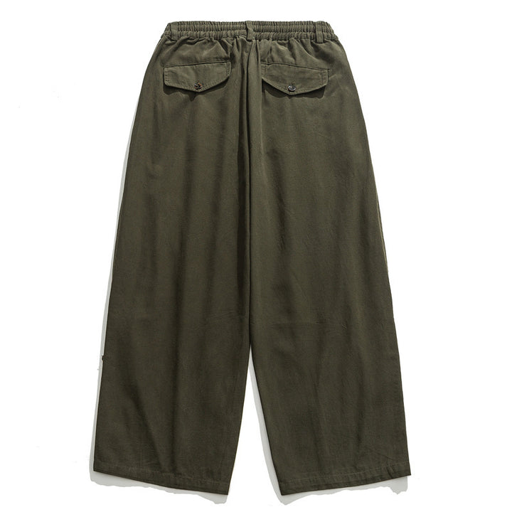 Damen Culotte-Hose im Paperbag-Stil mit elastischem Bund, Teilungsnähten und weitem Bein Drune