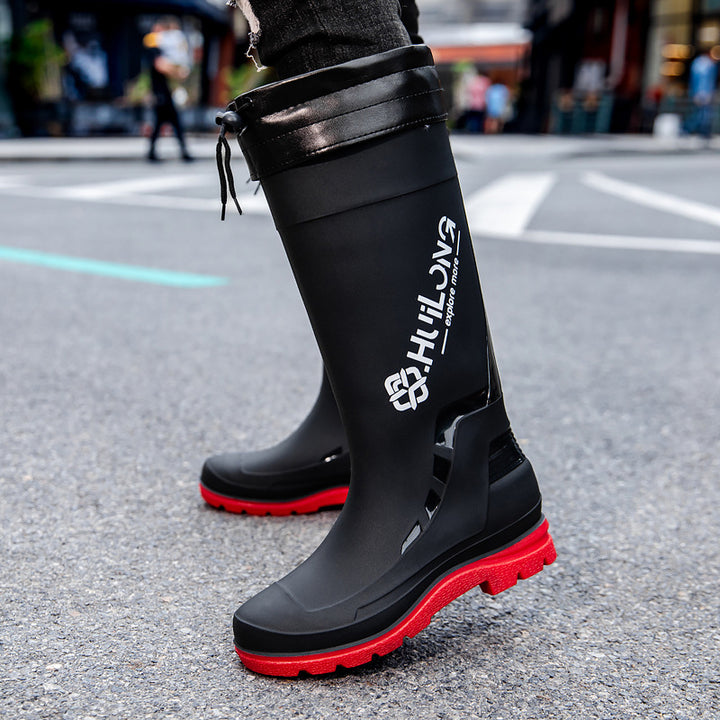 Herren Wasserdichte Gummistiefel mit verstellbarem Schaftabschluss und profiliertem Dämpfungssohlensystem Drune