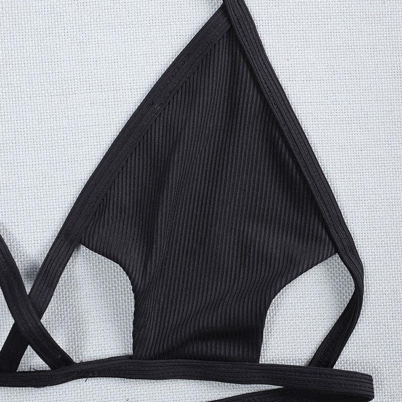 Damen Triangel-Bikini mit raffiniertem Schnitt und dekorativen Bindebändern Drune