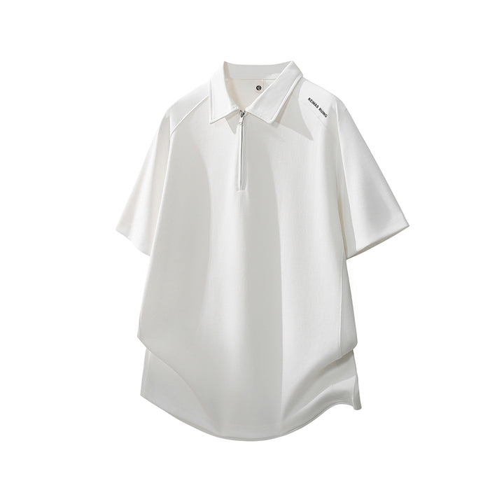 Herren Oversize-Halbzip-Polo mit technischem Jersey und verlängertem Rückensaum Drune