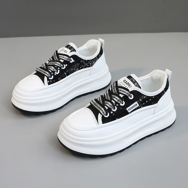 Damen modische Plateau Sneakers mit atmungsaktiver Mesh-Oberfläche und komfortabler Dämpfung Drune