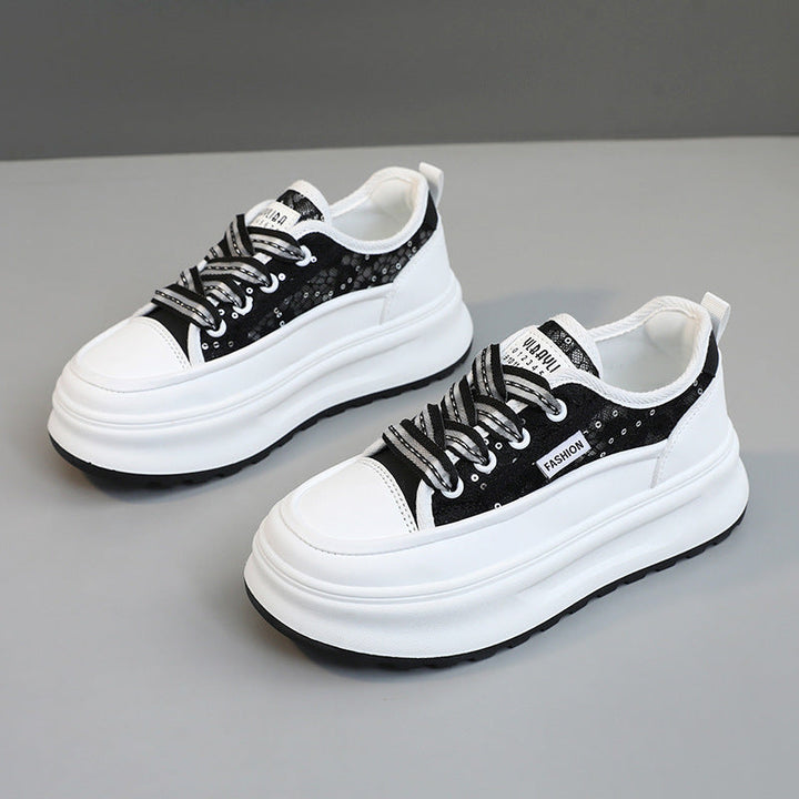 Damen modische Plateau Sneakers mit atmungsaktiver Mesh-Oberfläche und komfortabler Dämpfung Drune