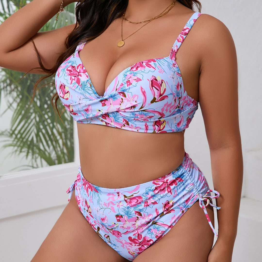 Damen Triangel-Bikini-Set mit rüschenbedecktem Höschen Drune