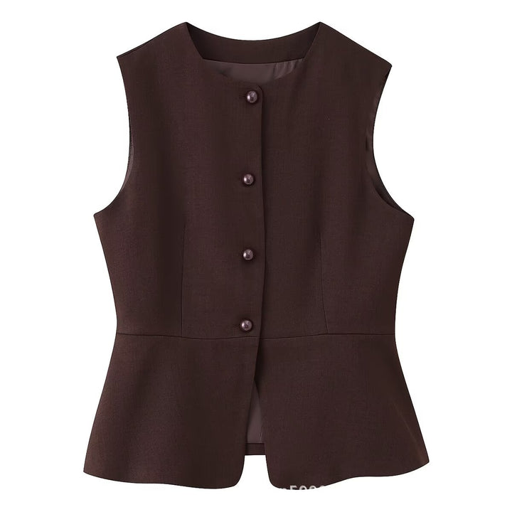 Damen ärmellose Blazer-Jacke Drune