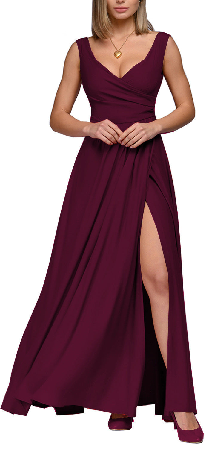 Damen Maxikleid mit fließendem Schnitt und eleganten Drapierungen Drune